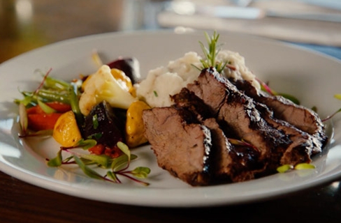 steak dinner at olympia house rehab